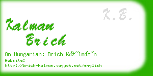 kalman brich business card